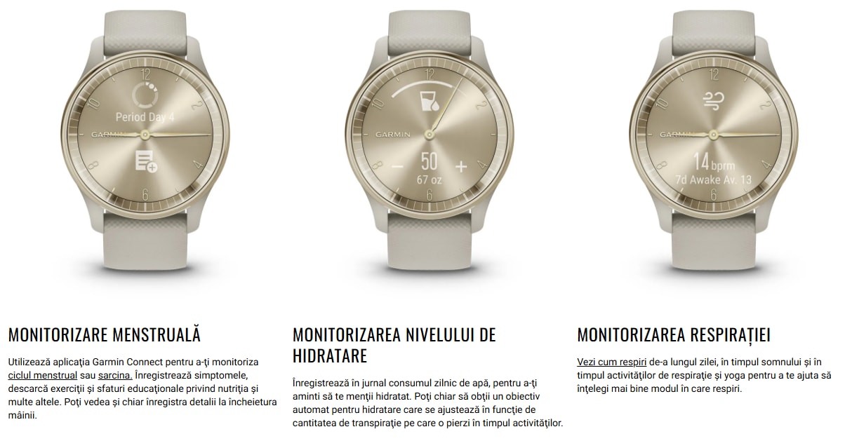 Smartwatch GARMIN Vivomove Trend, GPS, Android/iOS, silicon, Black